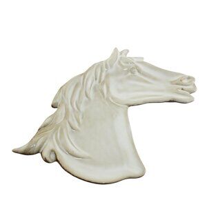 MCM Horse Head Ceramic Trinket Dish Tray Ivory Gloss Vintage